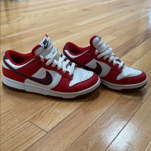 Nike Shoes - Nike Red and White Low-Top Sneakers